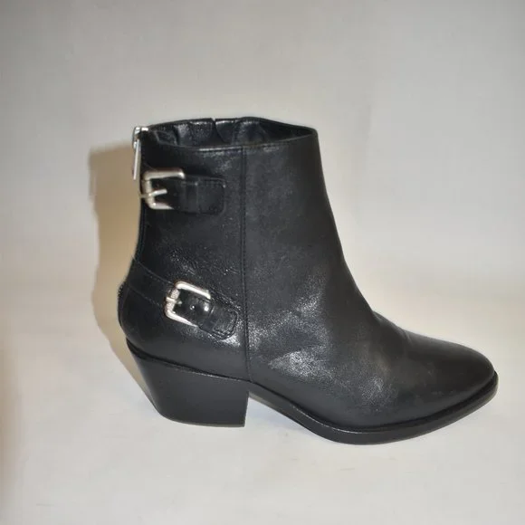 All Saints Women's Sloan Bootie Black Leather Size 39 EU 9 US